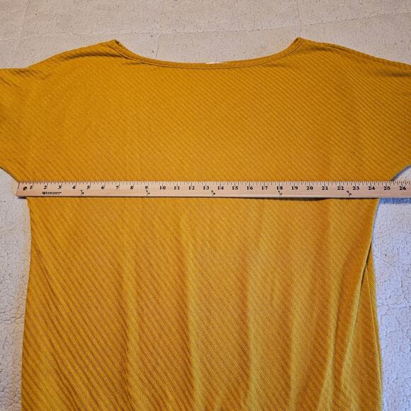 Qearal Off Shoulder Batwing Sleeve Knit Sweater Pullover Top Mustard Yellow XL - Picture 6 of 8